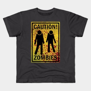 Caution Zombies Kids T-Shirt